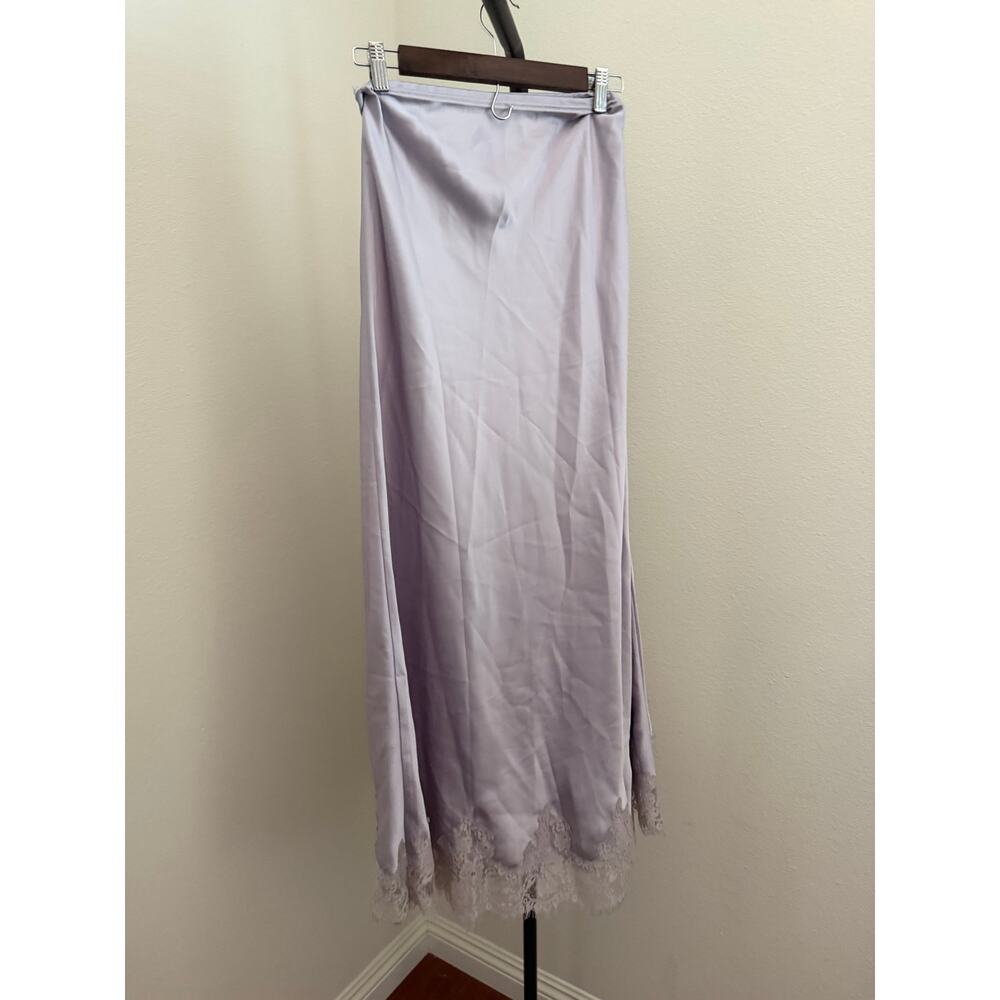 New few Moda X Greta Louise tome uptown satin lace purple skirt sz 4 $197 - Picture 7 of 9